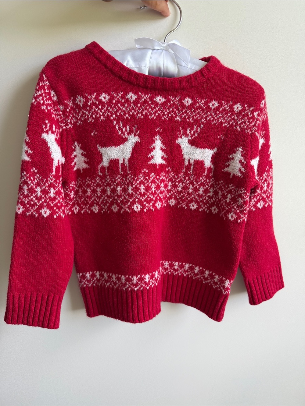 Cat & Jack Red Fair Isle Reindeer Sweater
